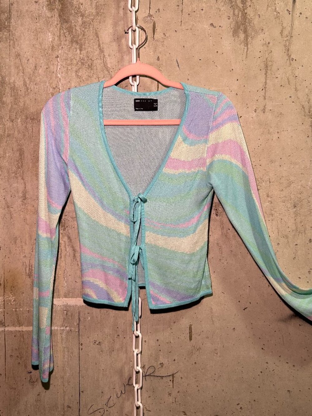 ASOS Design Pastel Swirl Knit Cardigan — US Size 2